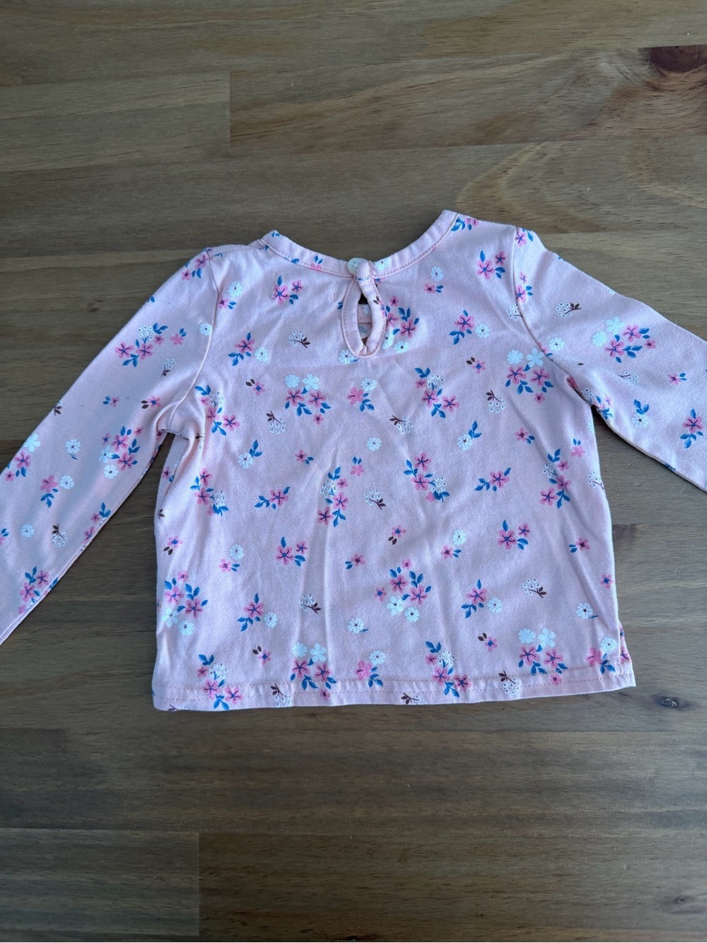 Pink Corduroy Button-Front Pinafore Dress with Floral Long-Sleeve Top 12/18M - Picture 8 of 10